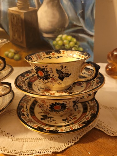 VINTAGE SET 5 MASON'S ENGLAND IRONSTONE CHINA CUP & SAUCER - Picture 3 of 13