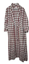 Vtg Barad  Co Housecoat Flannel Tartan Plaid Cabin Chic Cozy Large Retro Cotton