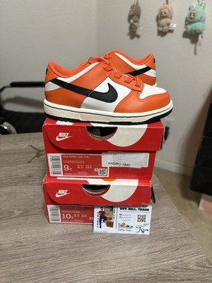 Size 10C (TD) - Nike Dunk Low Halloween Sneakers Orange White 2022 Toddler