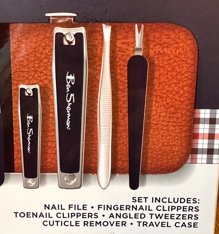 Ben Sherman путешествий груминг комплект машинка для стрижки ногтей пилочка пинцет чехол запечатанный новый в коробке - Изображение 2 из 4