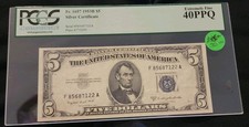 $5 1953 Silver Fr. 1657 PCGS 40PPQ Serial F85687122A