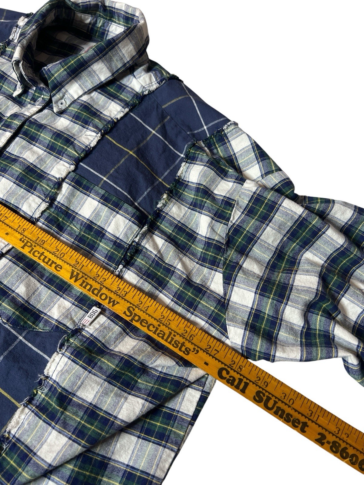 BDG Spliced Dad Button Down Plaid Patchwork Shirt… - image 7