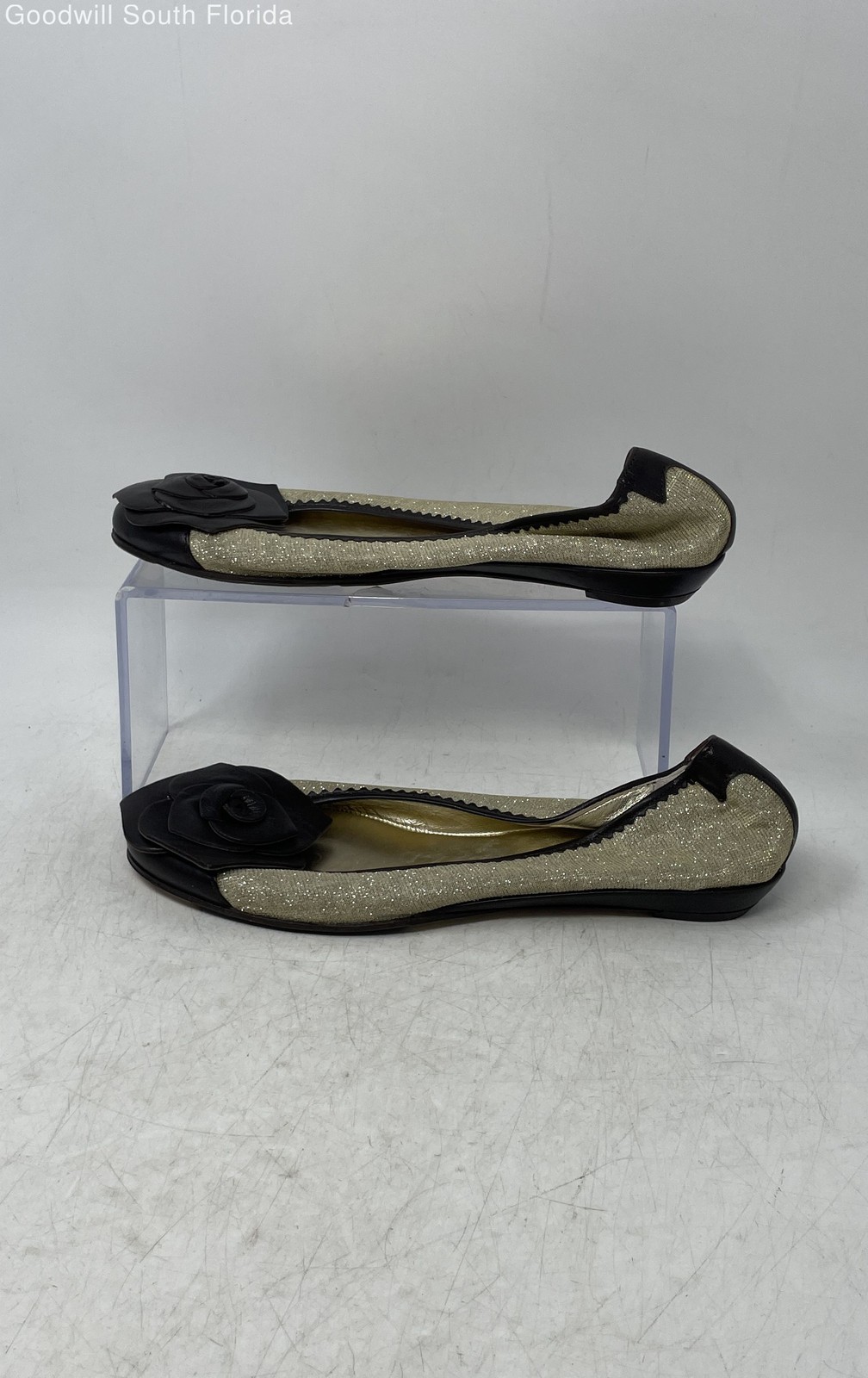 Taryn Rose Womens Golden Brown Round Toe Slip-On Shimmer Ballet Flats Sz EUR 37M