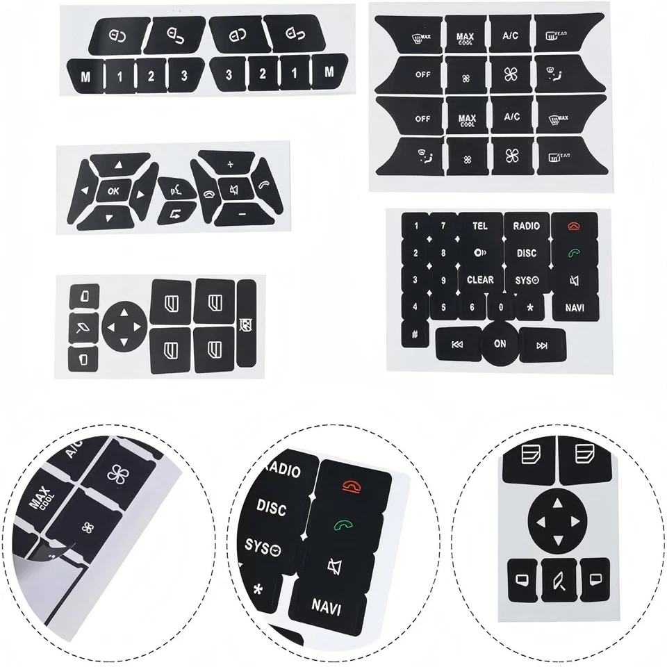 Button Repair Kit Window Switch Sticker For Mercedes Benz A B ML350 E350 2008-14 Foto 2 de 4