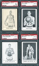 1961 ESSEX MEATS HAWKS COMPLETE SET (14) CARDS with SIHUGO GREEN PSA #1 REGISTRY