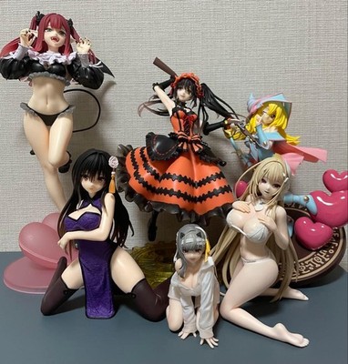 A lot of anime figure set 6 Mixed Characters Lot Rare Scale Collection Limited