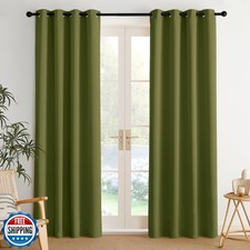 NICETOWN Olive Green Curtains for Living Room 84 inches Long 2 Pa