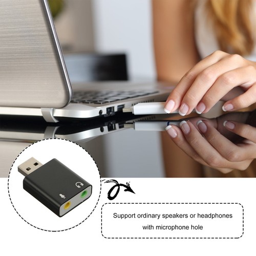 7 .1 Carte Son Externe USB Adaptateur Audio Convertisseur De Casque - Photo 2/12