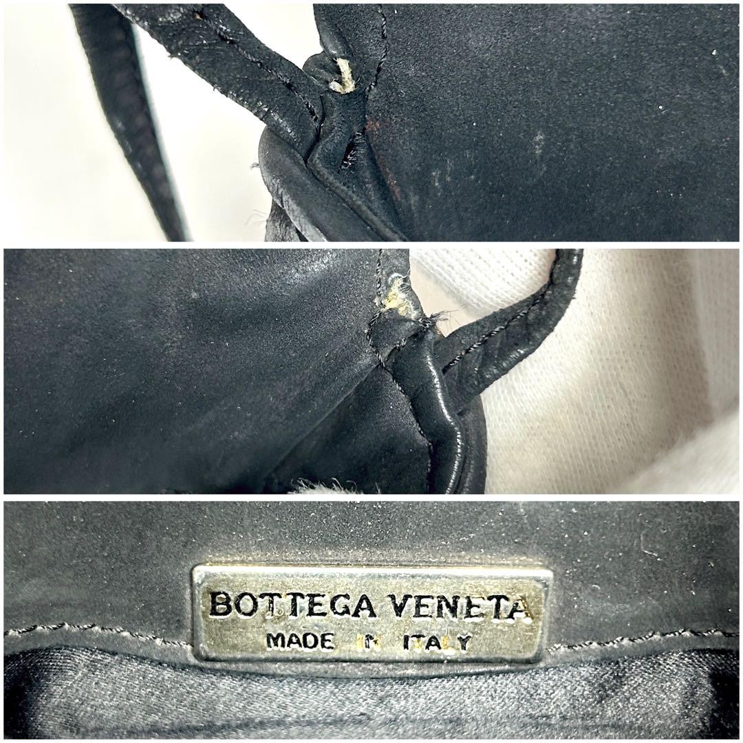Bottega Veneta Intrecciato Mini Shoulder Bag Black Half Moon Leather Authentic thumbnail 9