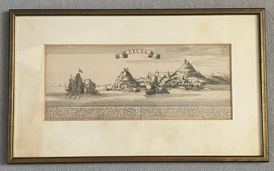 Antiker Kupferstich  Ceuta , Gabriel Bodenehr d. Ä., Augsburg, um 1700