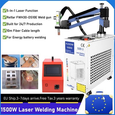 1500W Laser Welding Cutting Machine Metal Oil Rust Remover Battery Welder EU
