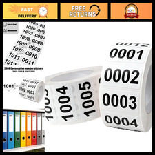 Numbered Inventory Stickers 0001-2000, 1.5"x0.79", Durable Labeling System