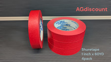 Shurtape Colored Masking Tape CP-063 1 in. x 60 yds. Red - 4pack
