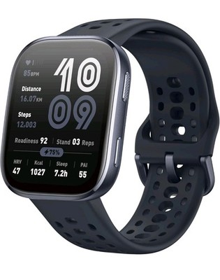 Amazfit Bip 6 50mm Diagonal Health and Fitness Tracker Watch (Black)