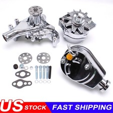 Sbc Small Block Chevy Chrome Long Water Pump Alternator Power Steering Pump Kit Sbc Small Block Chevy Chrome Long Water Pump Alternator Power Steering Pump Kit