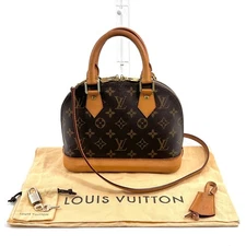 Louis Vuitton Alma bb Monogram Top Handle 2way Shoulder Hand Bag Authentic