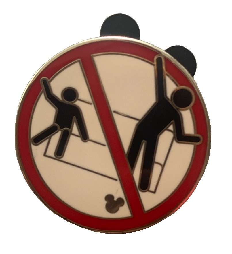 Disney Hidden Mickey Pin Trading 2009 Safety Sign No Climbing Completer Pin