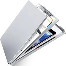 Aluminum Clipboard with Storage, Form Holder Steel Stainless Binder with Meta...