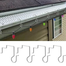 120 Pcs Christmas Gutter Light Hooks, Stainless Steel Christmas Gutter Clips,