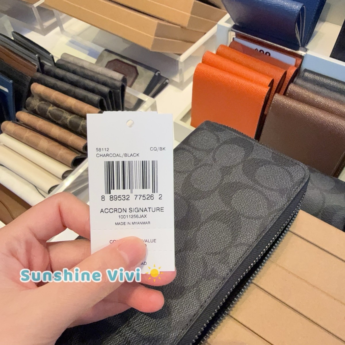 COACH CE551 Accordion Wallet In Signature Leather/Gunmetal/Black