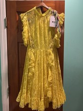 MSGM Yellow Lace Dress Size 38 NWT Made In It...