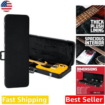 Hard-Shell Wood Electric Guitar Case - Black Tolex, Plush Lined, Strat/Tele Fit