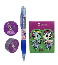 Tokidoki Sakura Unicorno Pluma, Mermicorno Notas Adhesivas y Juego de Rollos Washi Nuevo con Etiquetas