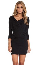 James Perse Dolman Cowl Dress-Black Melange-2/M-USA Made-Excellent-MSRP$198