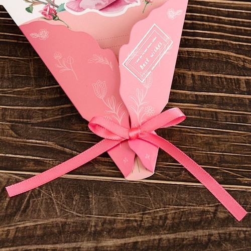 10pcs Carnation Flower Gift Card Folding Thank You Card Valentine's Day - Picture 8 of 20