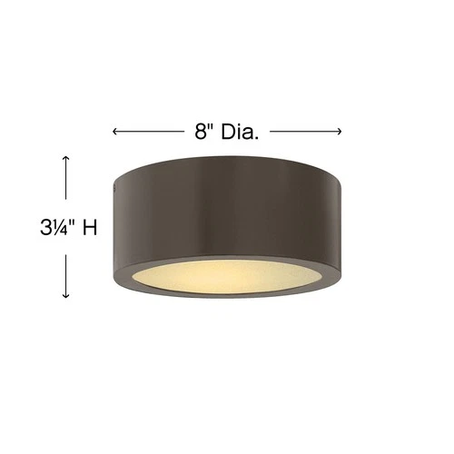 Luna 8" Wide Bronze Cylindrical LED Outdoor Ceiling Light - Picture 4 of 4