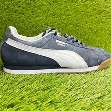 Puma Roma Gamuza Jr Niños Talla 7Y Azul Marino Blanco Atlético Zapatos de Monopatín Tenis