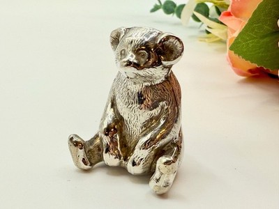 Antique Sterling Silver Teddy Bear Pin Cushion   Rare Hallmarked Chester 1918