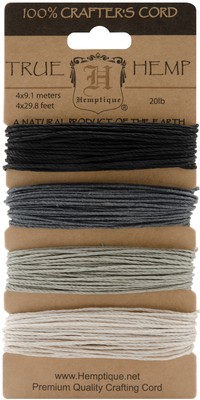 3er Pack Hemptique Hanfkordel 20 Pfund 120'-Onyx HC20-SOO