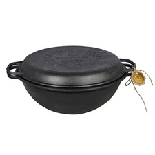 12L Cast Iron Uzbek Kazan with Pan Lid – 15.75" Wok Cauldron, Pilaf, Lagman