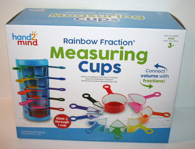 Hand2Mind Rainbow Fraction Measuring Cups Educational Cooking Math Homeschool