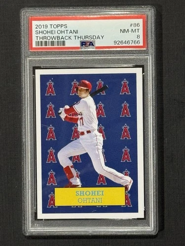 2019 Topps Throwback Thursday 86 TBT 1987 WWE Design Shohei Ohtani PR-573 PSA 8