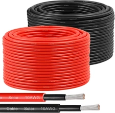 Solar Panel Wire 10 Awg(6Mm?) - Solar Extension Cable 200Ft Black & 200Ft Red 10