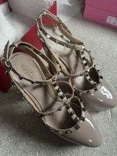Valentino Garavani Rockstud Platform Heels Size 38 UK 5 Nude Boxed