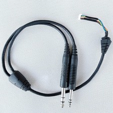 Bose A20 Aviation Headset Stereo Double Dual Plug Adapter Cable