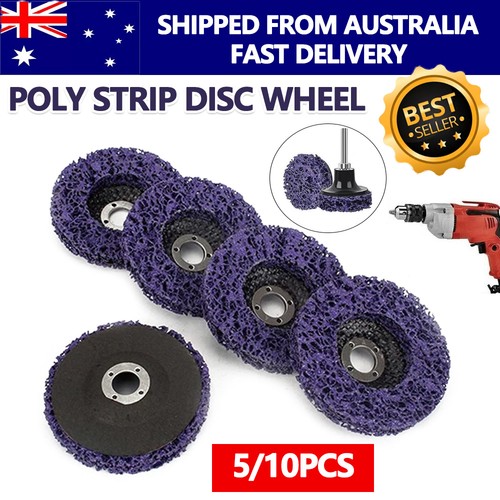 POLY STRIP DISC WHEEL PAINT RUST REMOVAL CLEAN GRINDER 5/10 x 125mm NEW AU