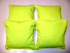 4 CORNHOLE NEON SAFETY YELLOW BEAN BAGS BAG TOSS ALL WEATHER WATERPROOF WASHABLE