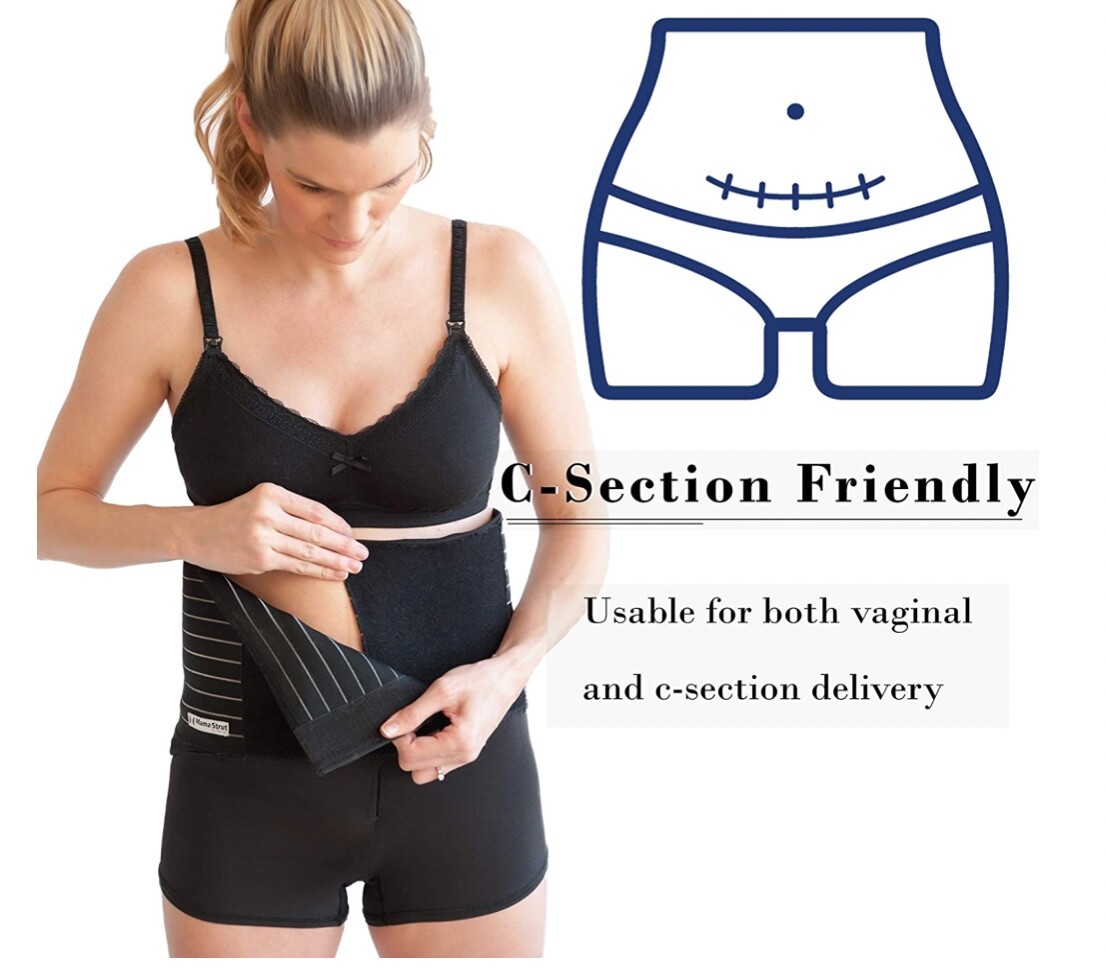 Mama Strut Postpartum Support Brace w/ Built-In Compression Underwear (XS black)-image