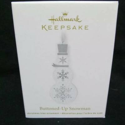 New Hallmark Keepsake Buttoned Up Snowman Christmas Tree Ornament In Box 2011