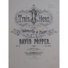 David Popper Three Pieces Op 11 Piano Cello Ca1880