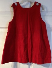 VINTAGE BUSTER BROWN RED CORDUROY JUMPER BUTTONS 6X 6 GIRLS DRESS