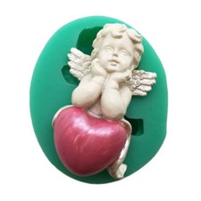 Stampo angioletto CUPIDO CUORE decorazione torta pasta zucchero Cake Design CPD0