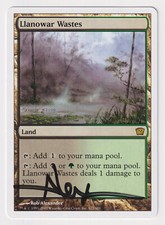 Signed Llanowar Wastes Proof LP 9th Edition Artist Rob Alexander MTG Magic AP!