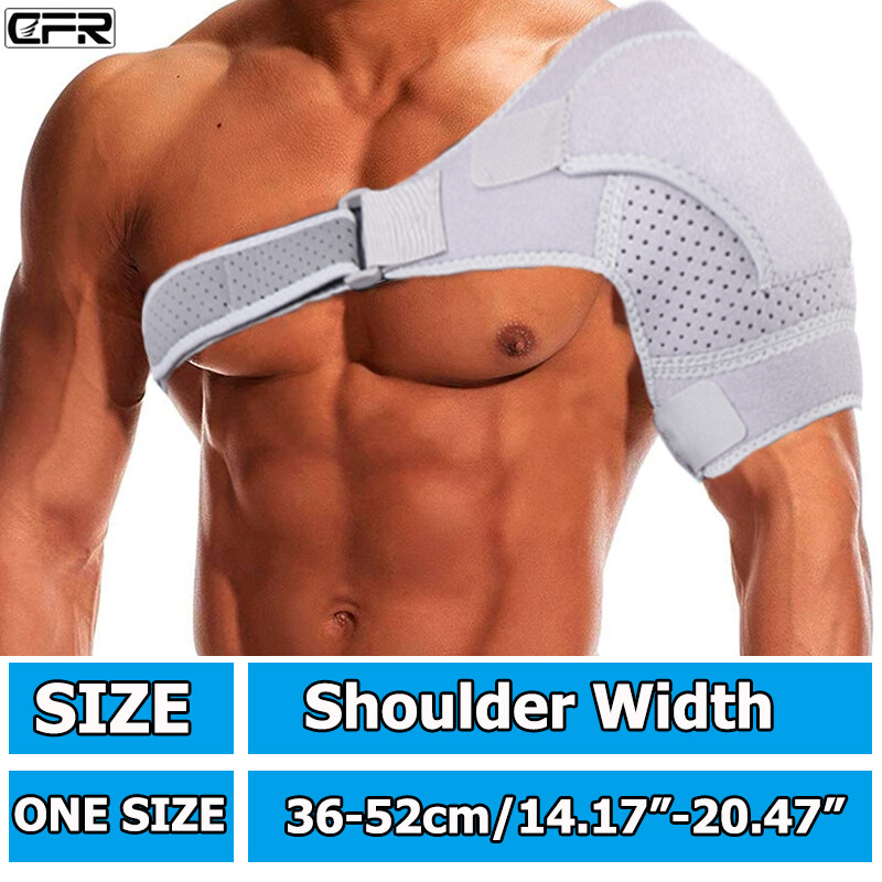 Neoprene Nylon Shoulder Brace For Unisex, Adjustable Shoulder Support Strap For Frozen Shoulder Relief, Bursitis, Labrum Tear, Rotator Cuff Support Fits Left Right Arm,Black-S