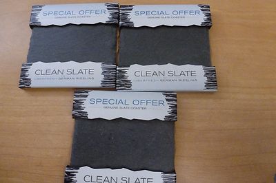 Clean Slate Riesling Genuine Slate Coaster Mosel River Valley Wine Barware