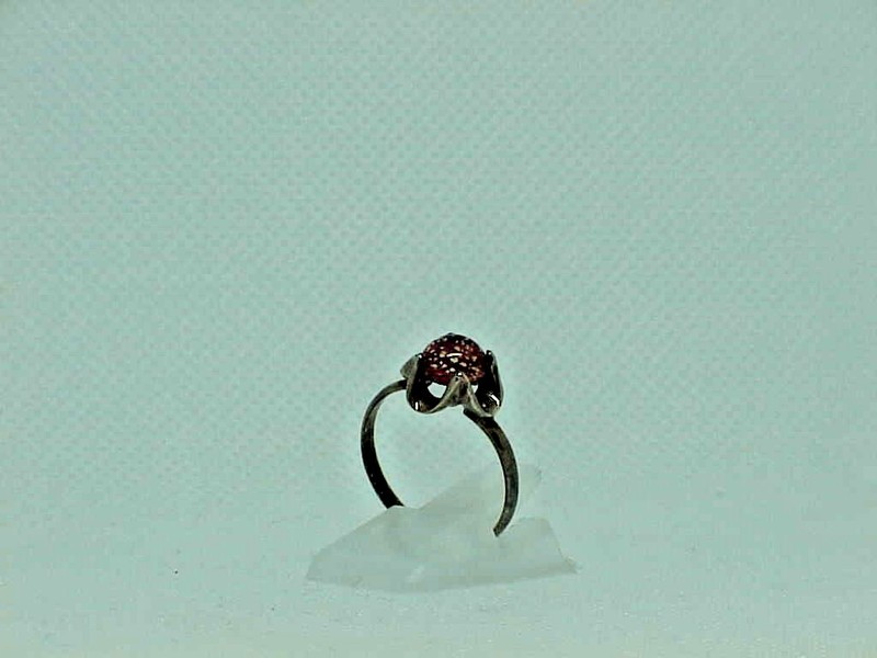 Sterling Mexico Murano Bead Ring Band Sz 7 ~ 1.9 Gram Vintage Silver Mica ABG